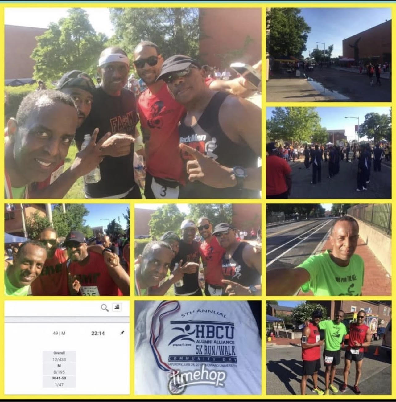 Adam Osmond running the HBCU Run the District 5K in 2017, where he finished 12th overall and first in the M 40-49 age group in 22:14 on a hilly course